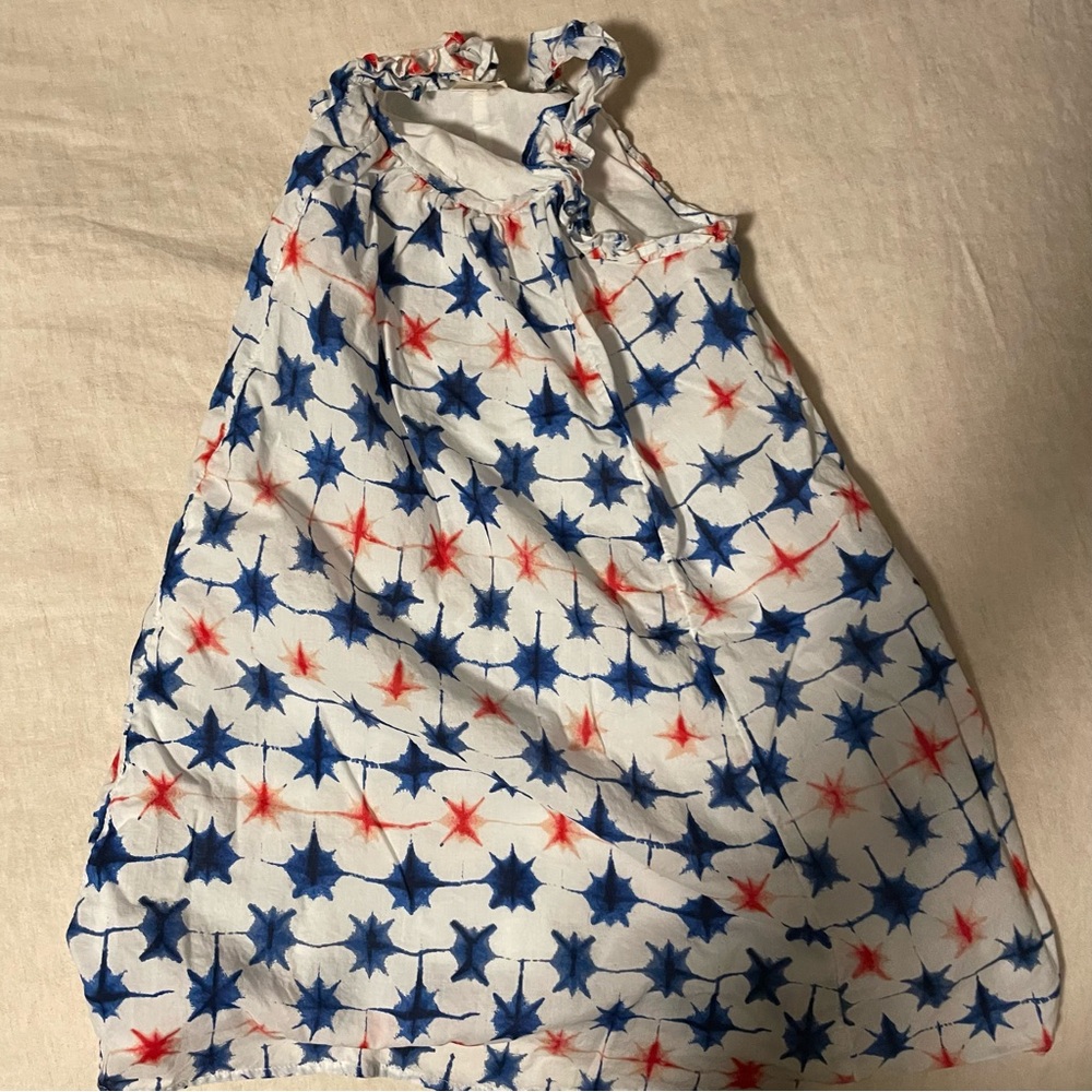 J. Crew Red and Blue Star Patterned Dress, Size 7